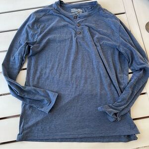 Fair Harbor Henley Long Sleeve Sz Small Blue